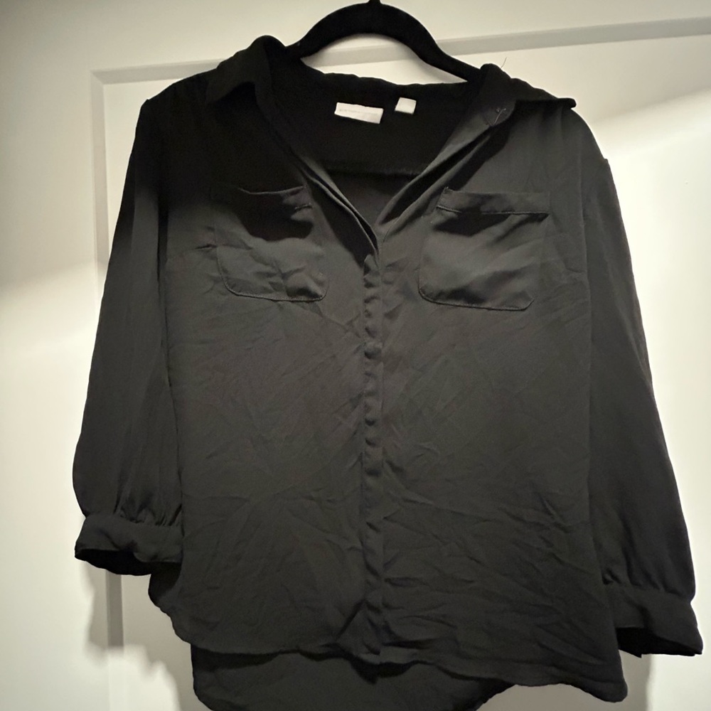 New York & Company Black Button Down Shirt